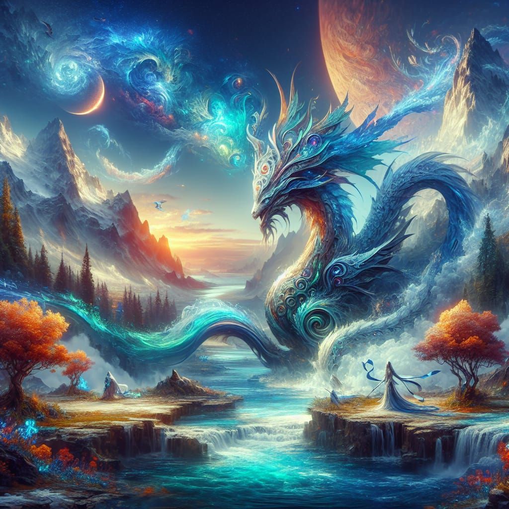 Lemurian Water Singers in Deep Color Matte Painting