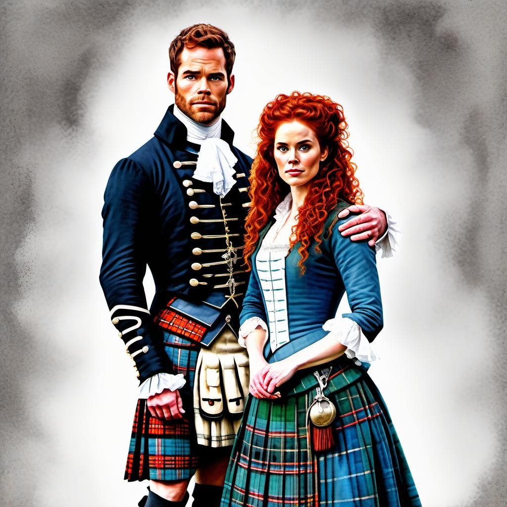 Scottish Romance: Watercolor Portrait on the Highlands