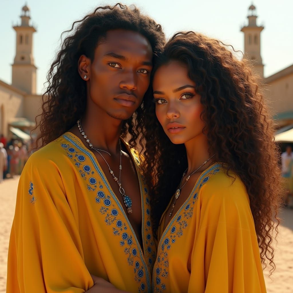 Exotic Desert Dancers in Vibrant Attire