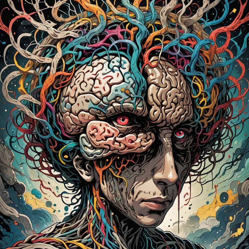 Brain Escapes Head: Surrealist Manga Art