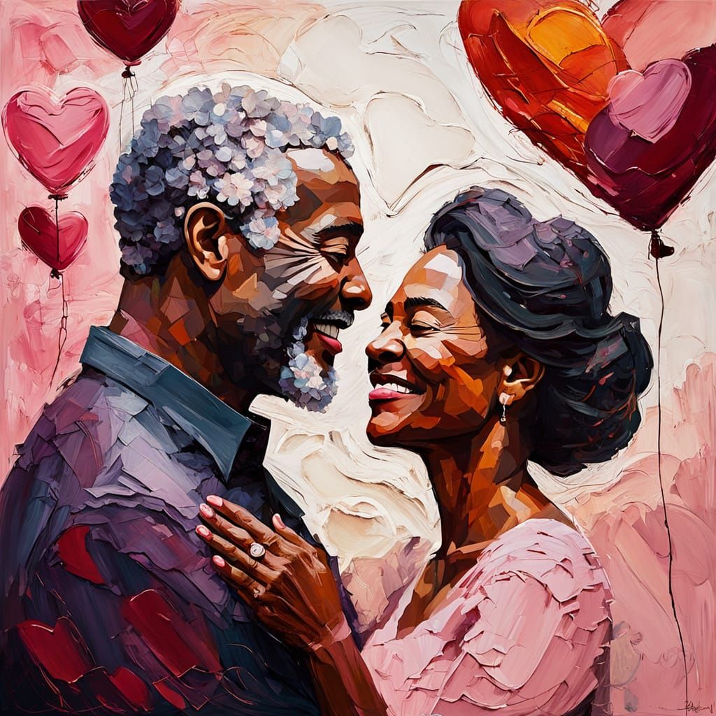 Love Across the Ages in Vibrant Impasto Colors