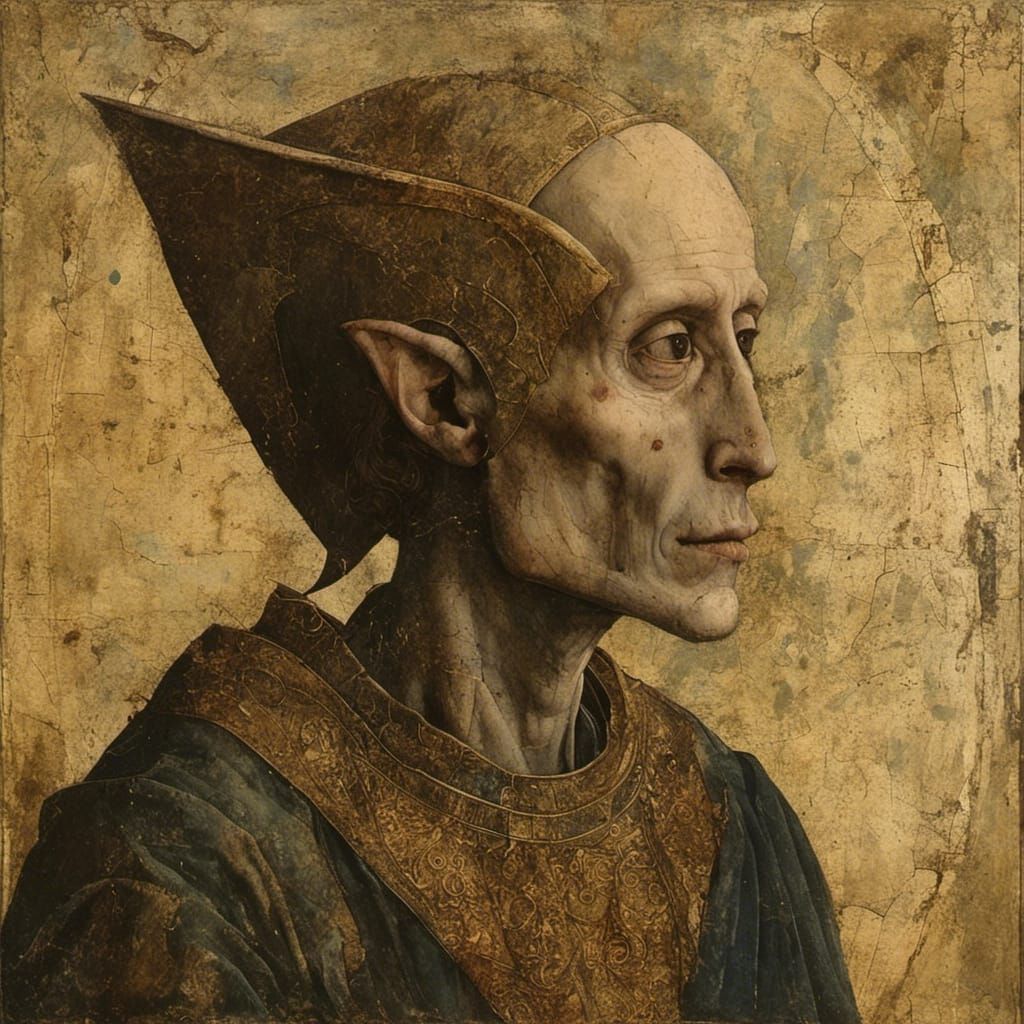 Medieval Xenomorph Portrait in Oil