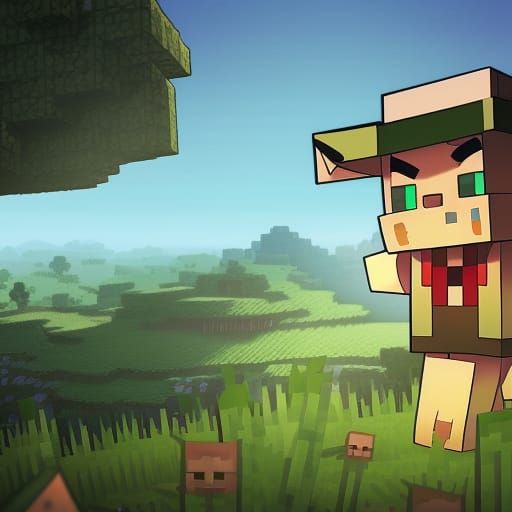 Minecraft Teemo in Studio Ghibli Anime Style