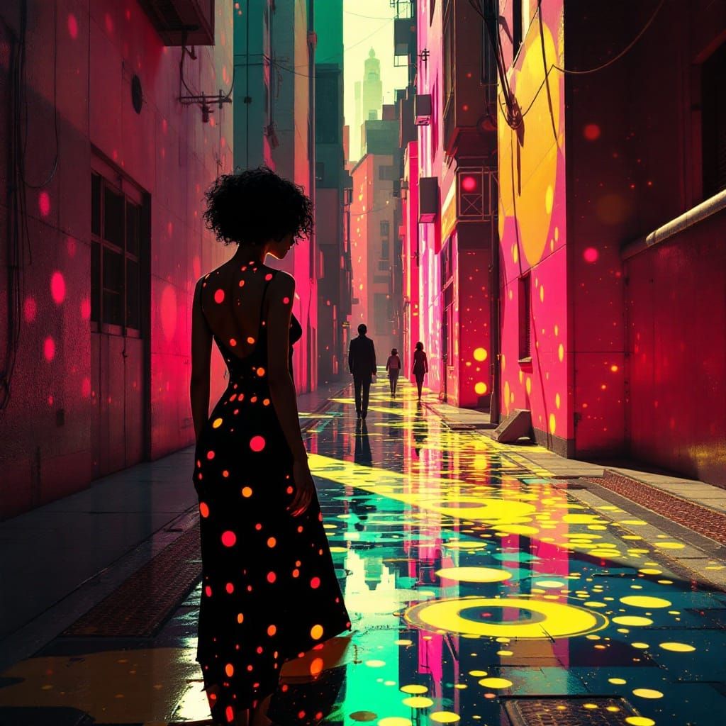 Surreal Cyberpunk Fusion: Hypnotic Street Scene