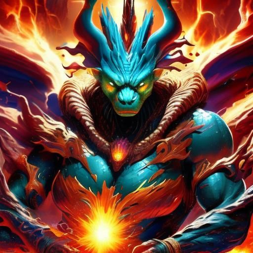 Dragon Woman with Swollen Belly in Comic Book Art