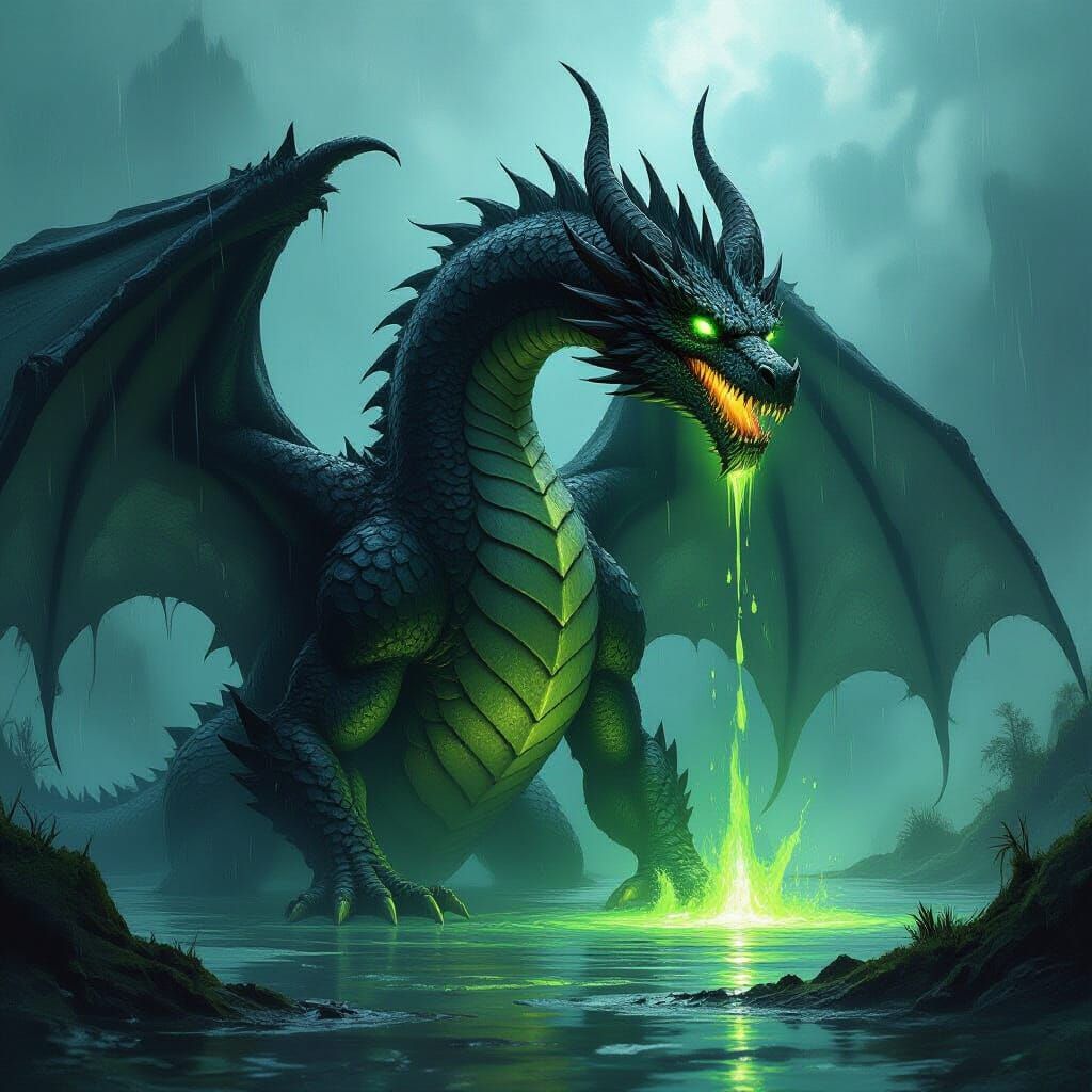 Gargantuan Black Dragon in Swampy Mire