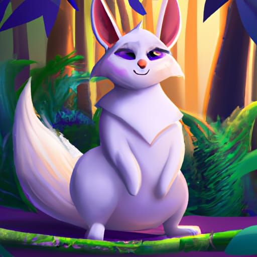 Enchanted Forest Scene with Fox