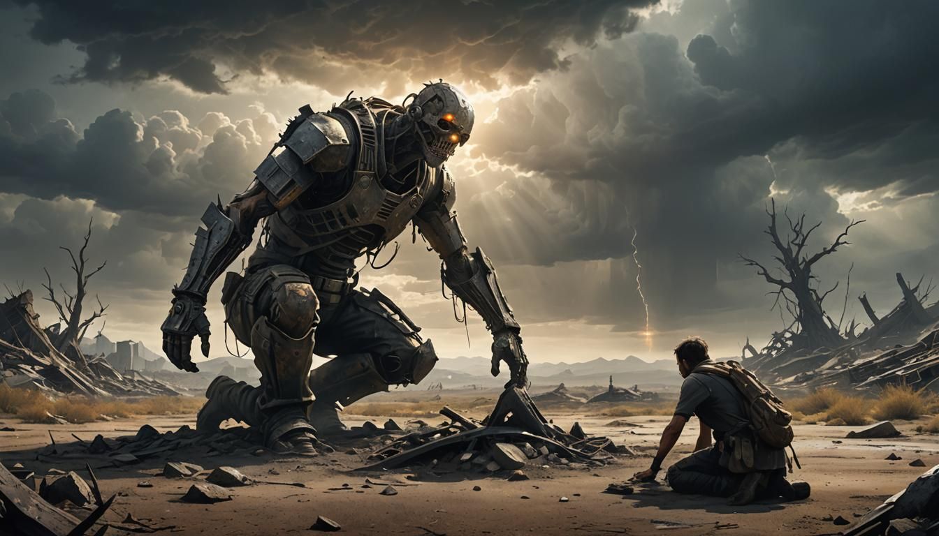 Post-Apocalyptic Rescue: Hope in Wasteland Concept Art