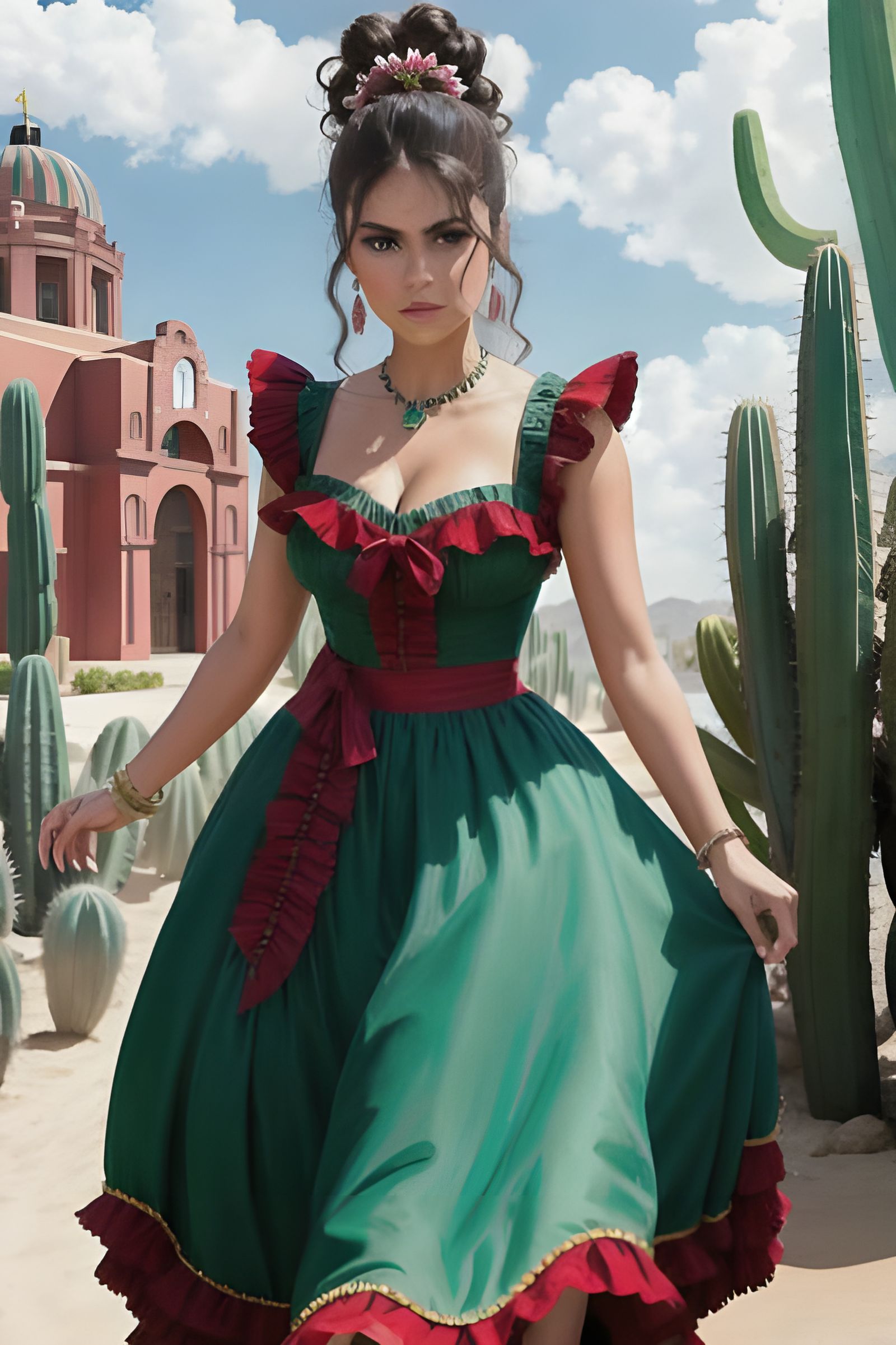 Mexican Senorita in Classic Western RPG Style