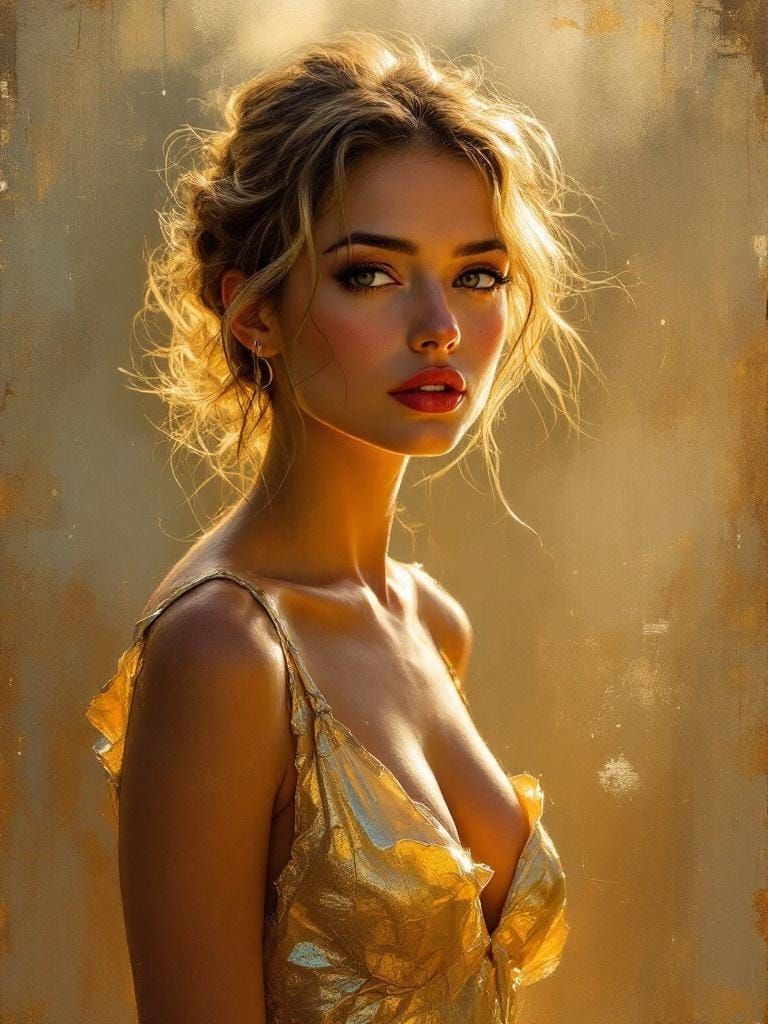 Swedish Pin-Up in Oil Painting Style