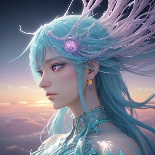 Magical Metamorphosis in Dreamlike Anime Style