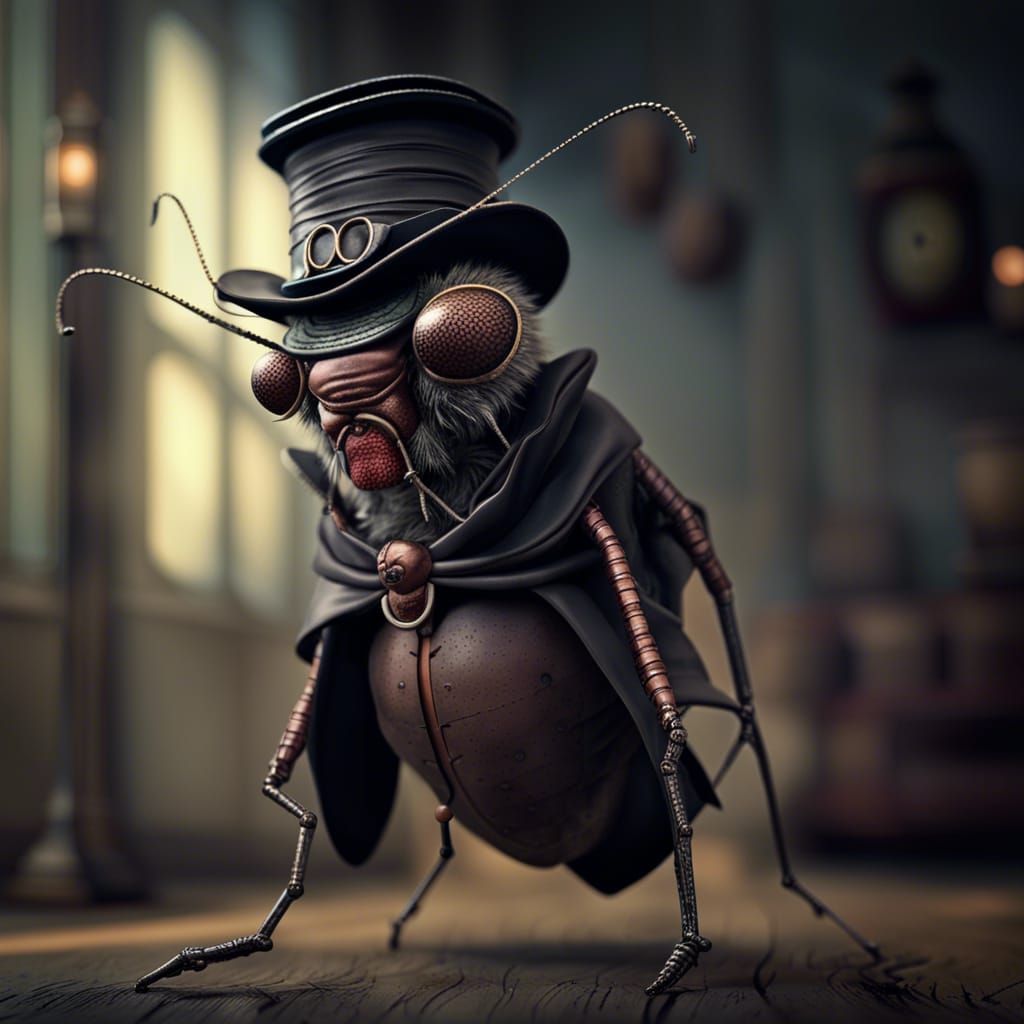 Ebenezer Scrooge as Victorian Anthropomorphic Bug