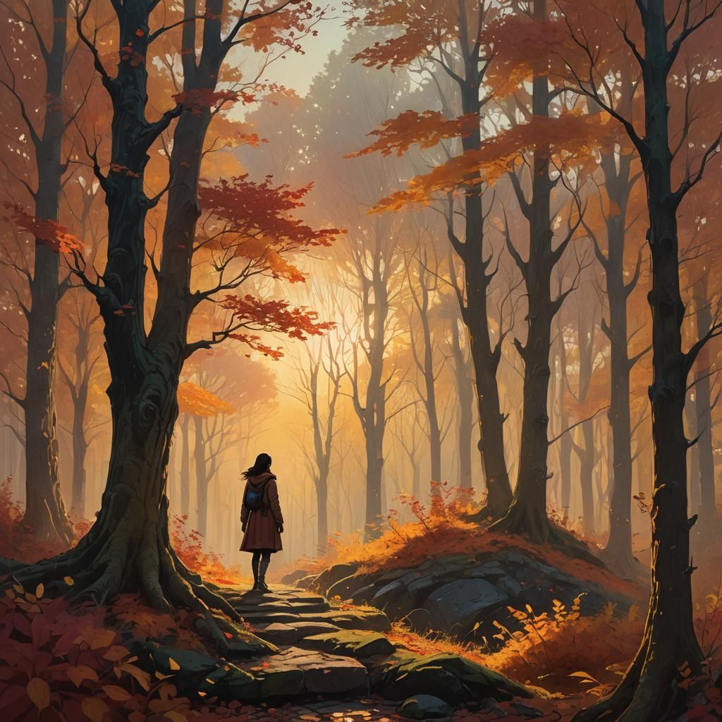 Mystical Forest: Cinematic Autumnal Concept Art