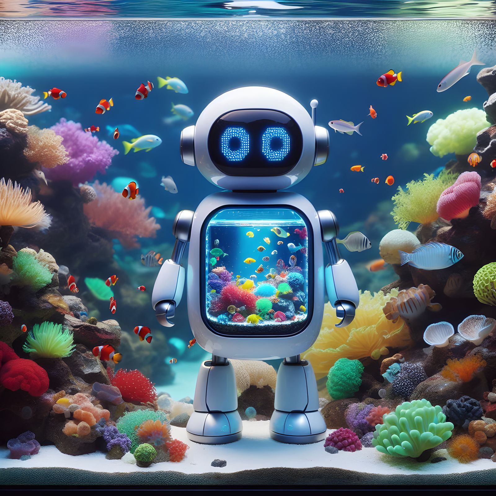 Robot Aquarium: A Macrocosm of Marine Life