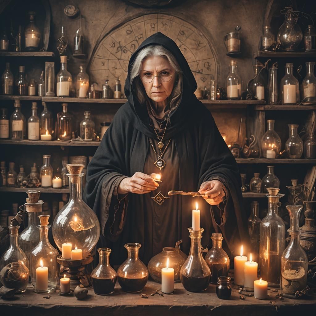 Enigmatic Sorceress of Golden Proportions