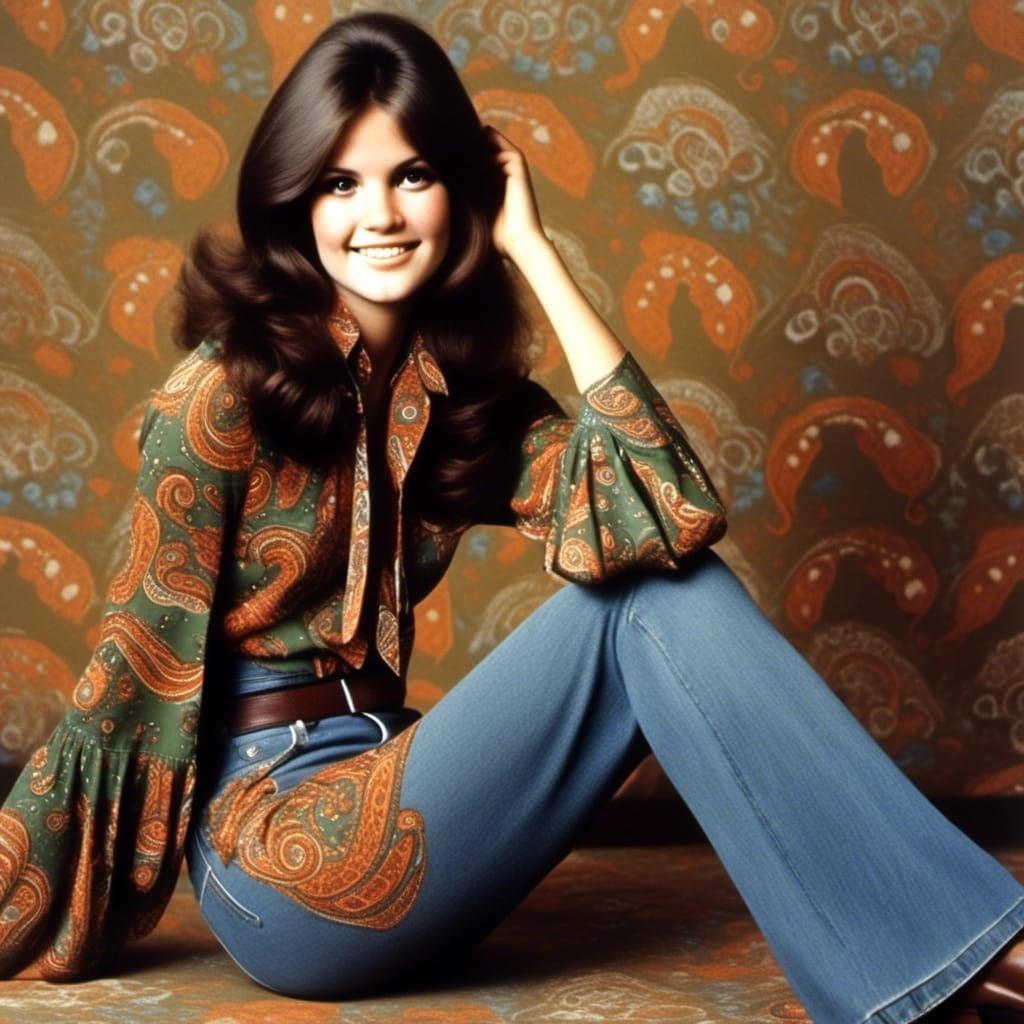 1970s Style Portrait of a Smiling Woman