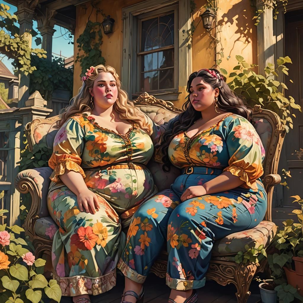 Fantasy Art: Two Women on a Porch