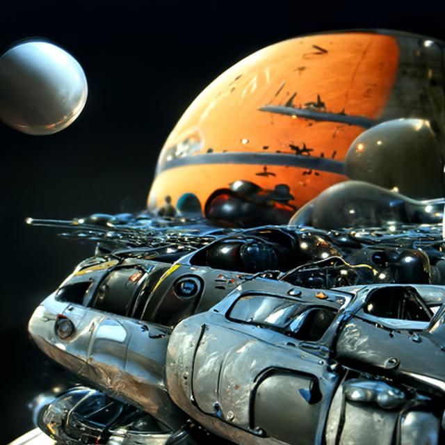 Space Fleet at Mars: Hyperrealistic Digital Matte Painting