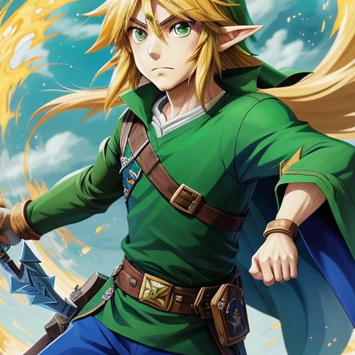 Link from Zelda in Anime Style