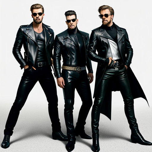 Raucous Biker Gang Portrait in Dark, Edgy Style
