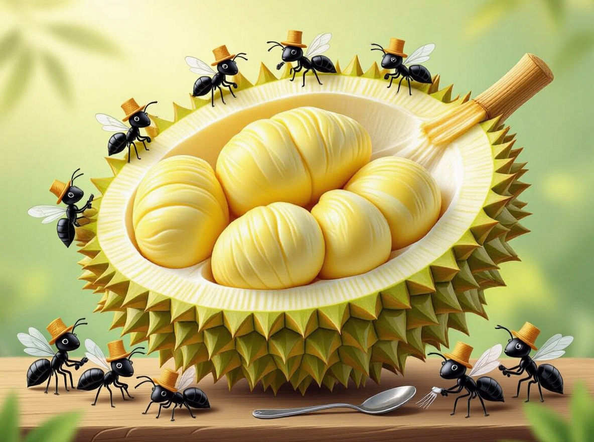 Golden Durian Feast for Anthropomorphic Ants