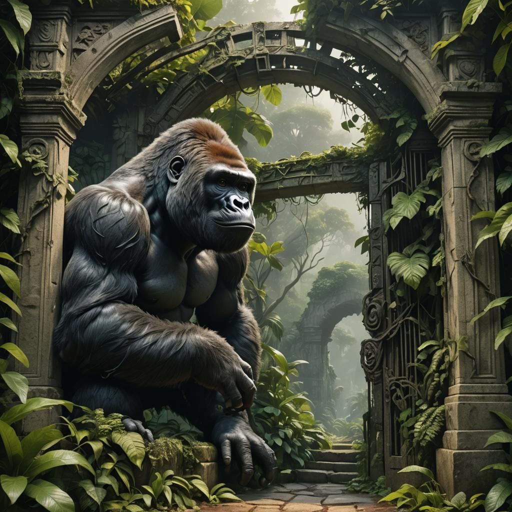 Gorilla in jungle