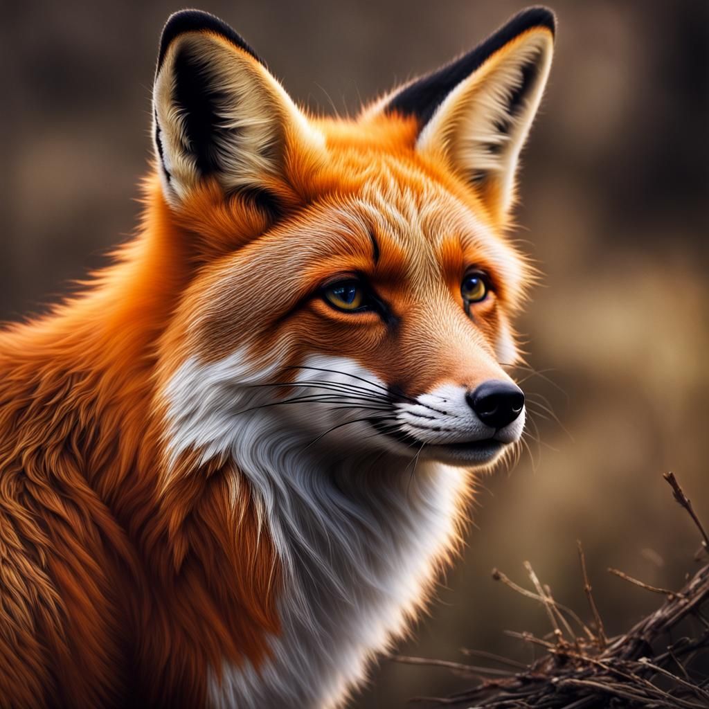 Hyperrealistic Fox Image with Intricate Details