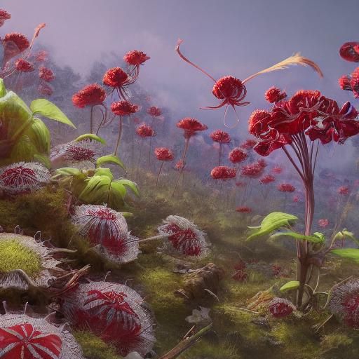 Drosera Carnivorous Plant with Spiky Tentacles as Digital Ar...