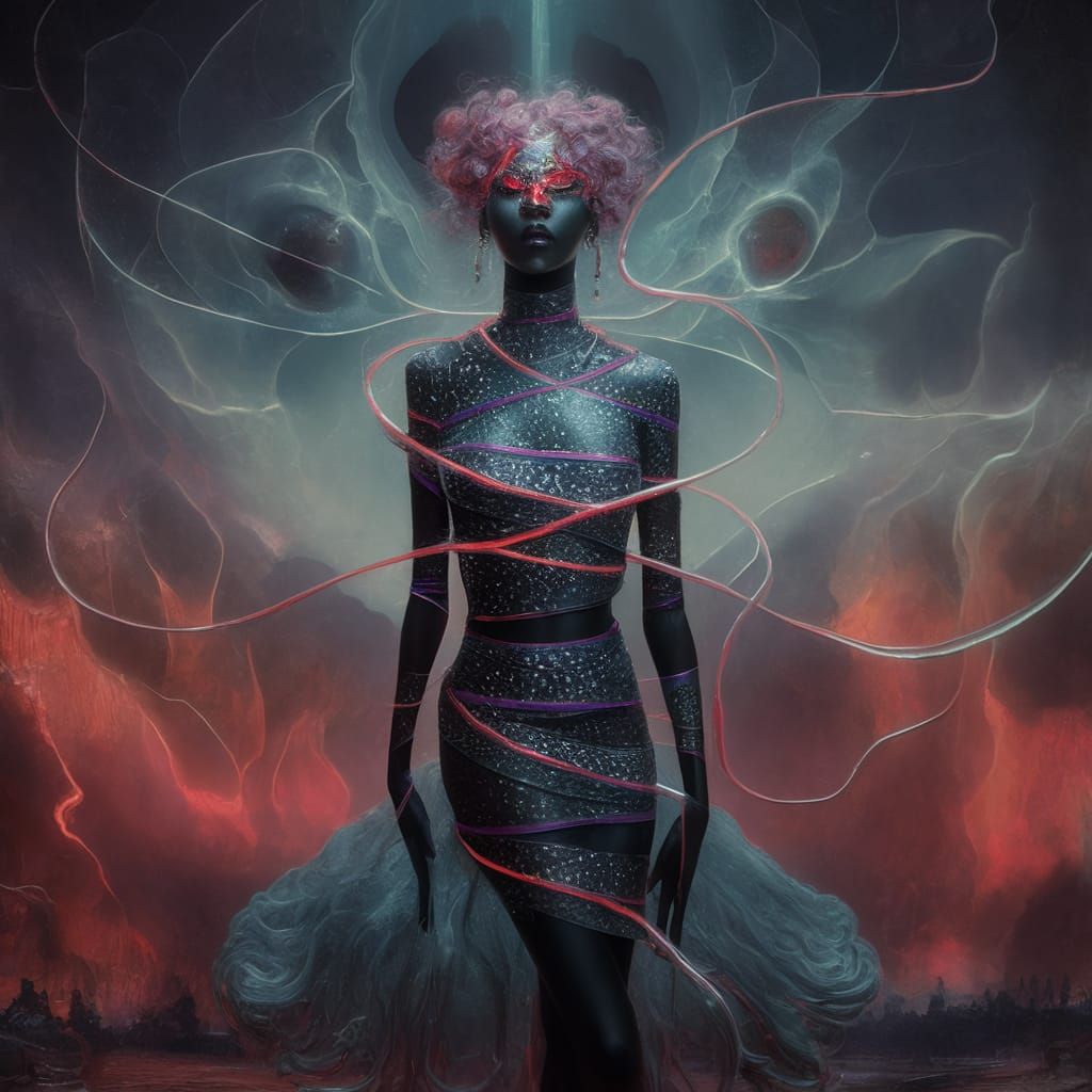 Sparkletwinkly Plasma Threads Dance: A Surreal Vision