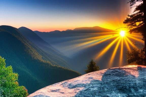 Sunrise view from mountain top