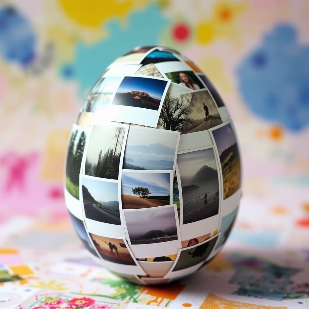 Surrealist Easter Egg in Whimsical Abstract Art Style