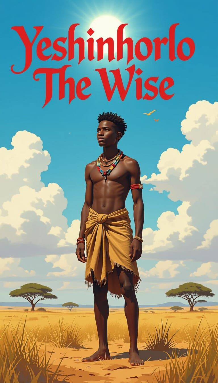 Yeshinhorlo: Wise African Man on Savannah, Fantasy Art