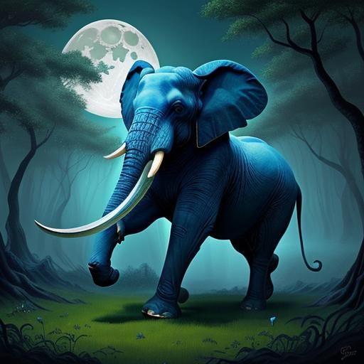 Elephant of Cúailnge Carried by Mice in Post-Impressionist S...