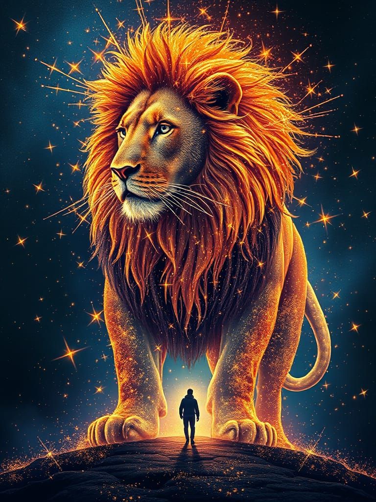 Resilient Cosmic Lion Radiates Quantum Glow