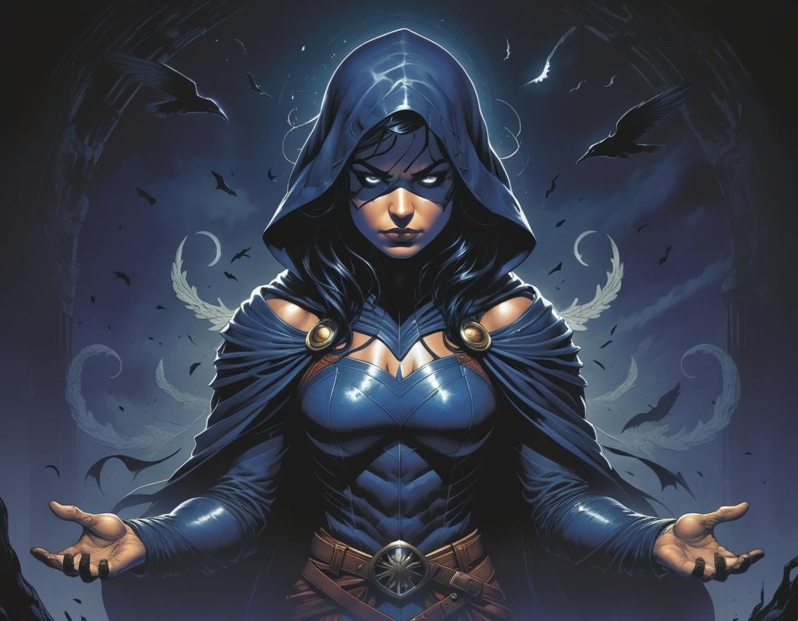 Comic Book Raven Illustration in Smooth Style