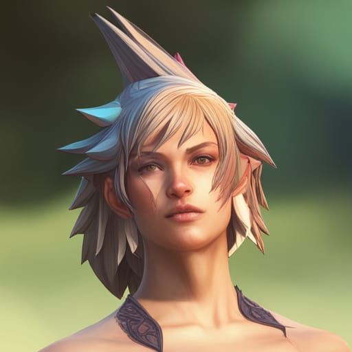 Island Fox Portrait in Hyperdetailed Art Nouveau Style