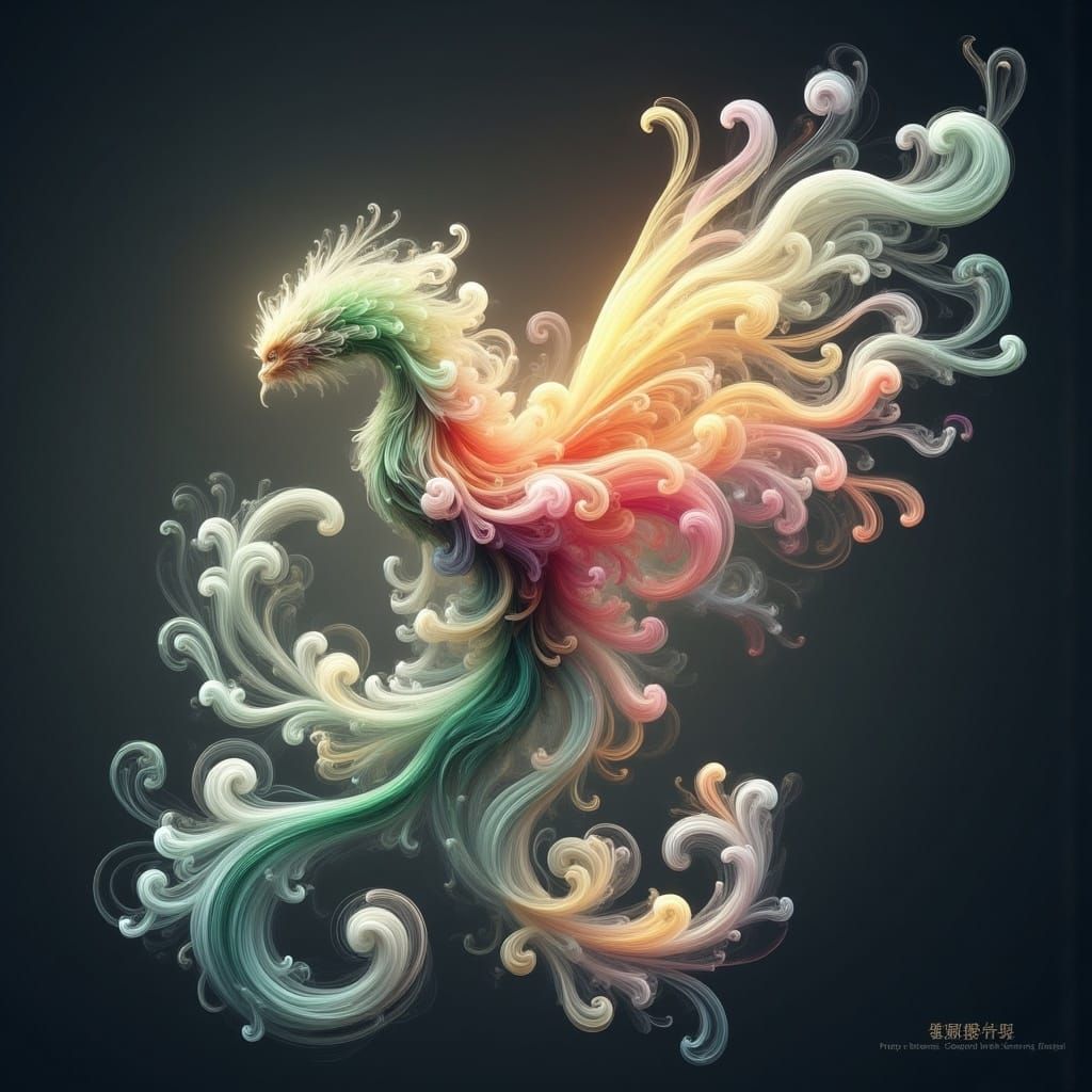 Anime Bird in Surreal High-Fantasy Style