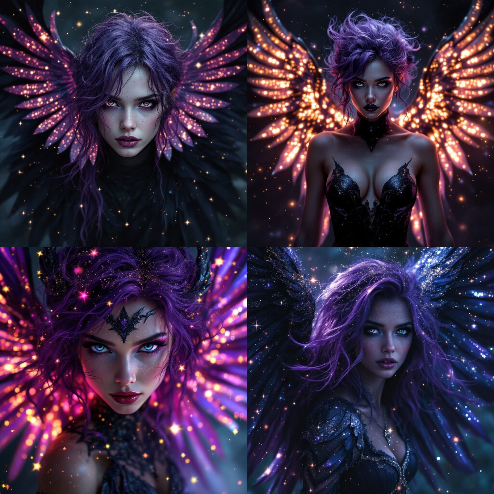 Ethereal Dark Phoenix with Stardust Wings