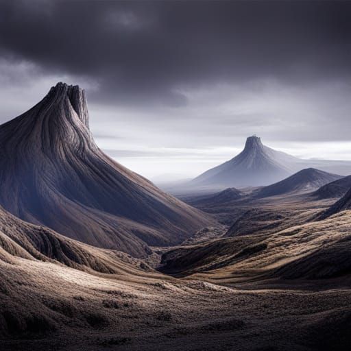 Epic Dark Fantasy Diorama of Scorched Valley