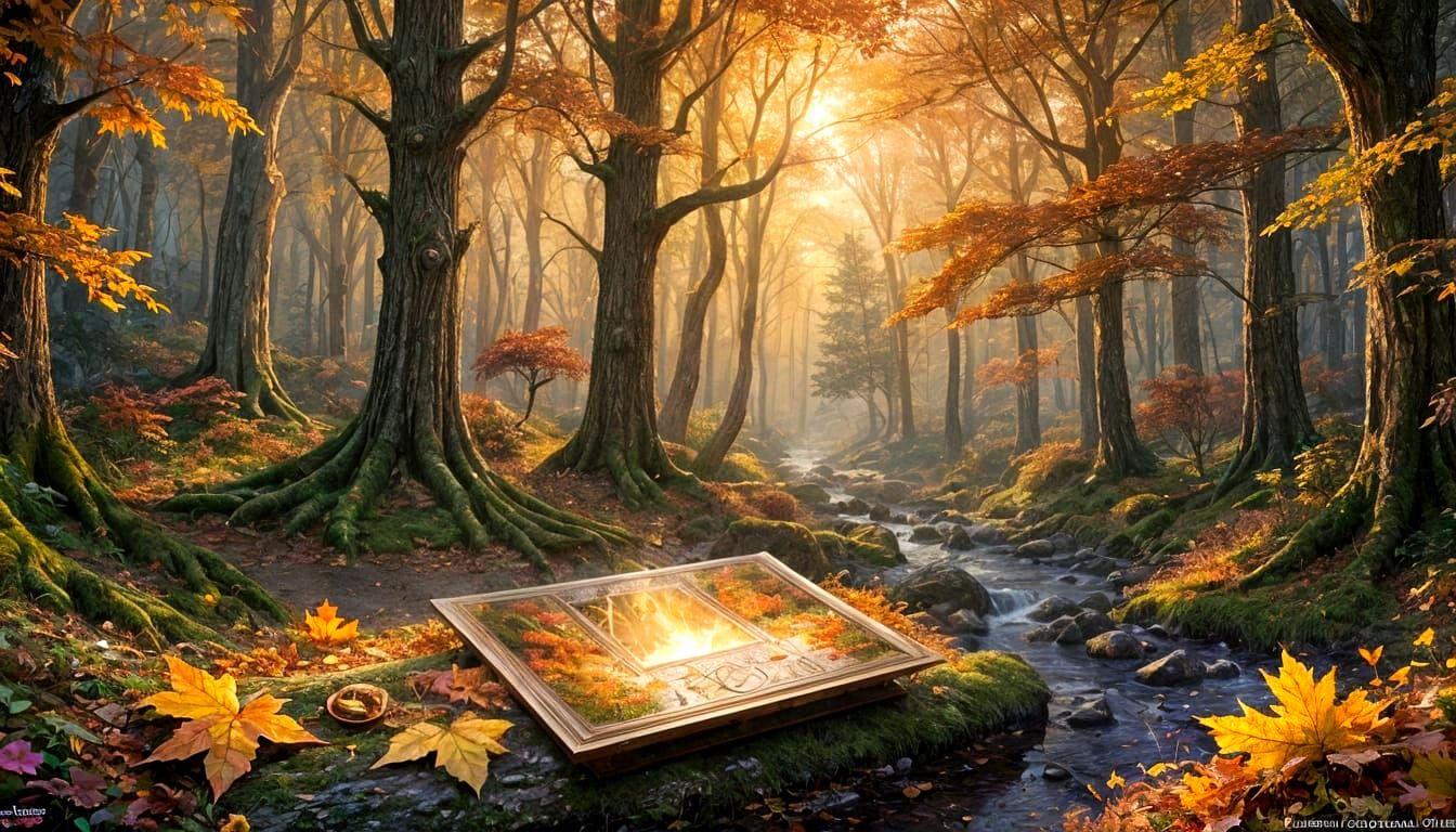 Glowing Forest Inside Envelope: Ethereal Fantasy Art