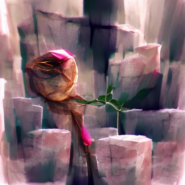 Dramatic Lit Red Rose Against Dark Background