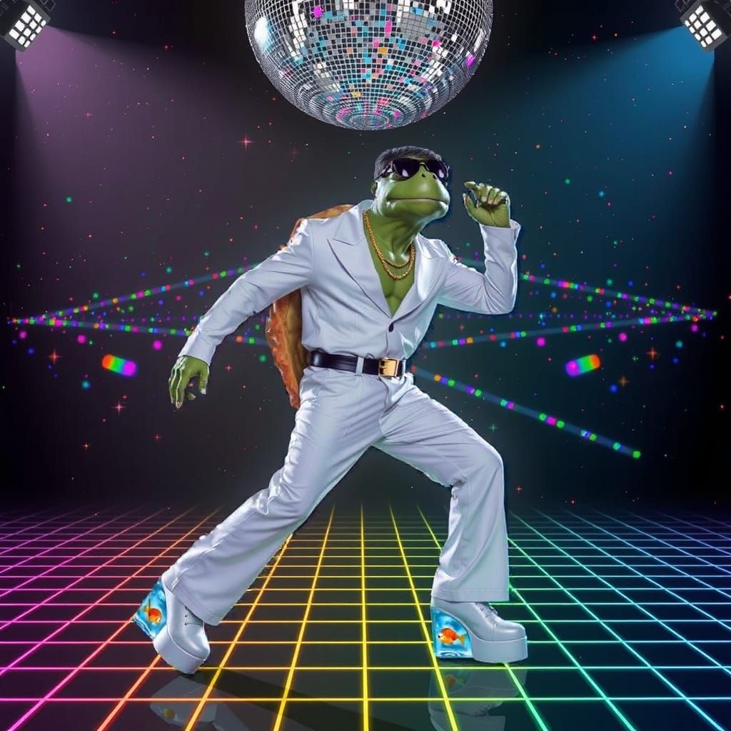 Colorful Disco Dance with Spinning Disco Ball