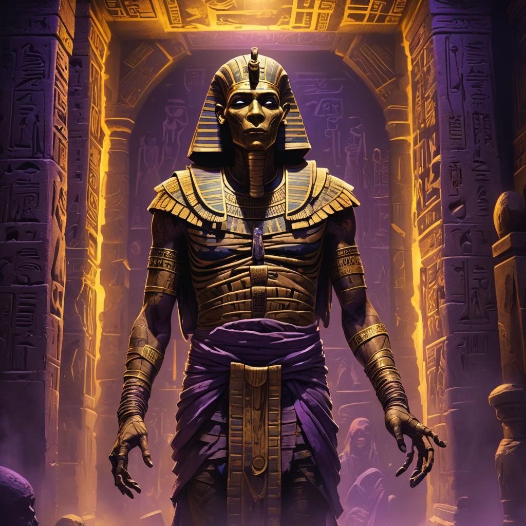 Egyptian Mummy in Dark Fantasy Chamber