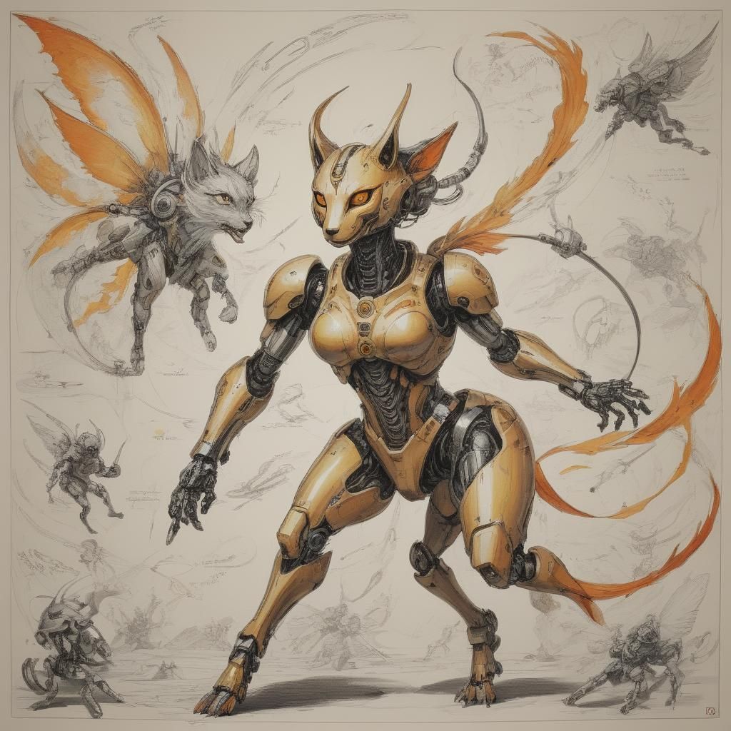 Chaotic Robot Dog Versus Cybernetic Kitten Angels