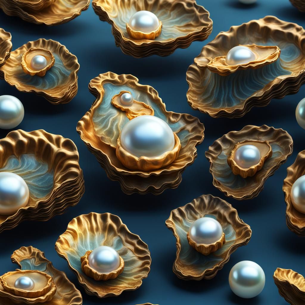 Pearl Oyster Symbol: Detailed Matte Painting
