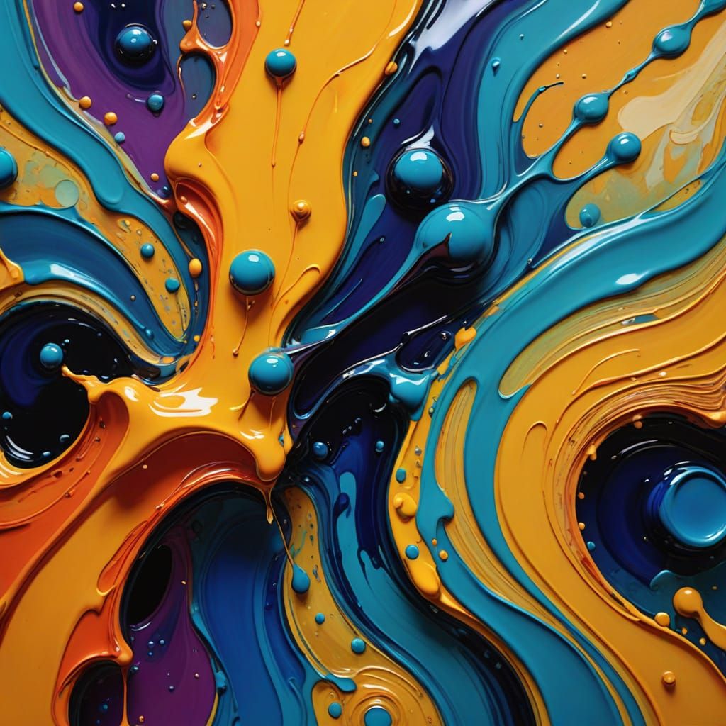 Vibrant Melting Paint Gun in Dreamlike Surrealist Masterpiec...