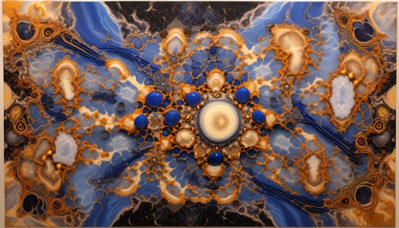 Anthropomorphic Marsupial Merged with Crystal Interface