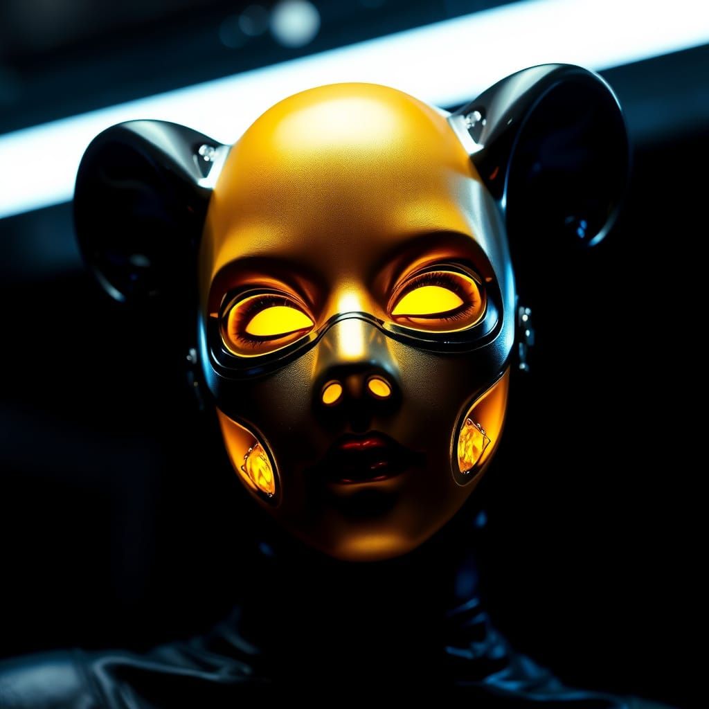 Dramatic Yellow Mask in High Contrast