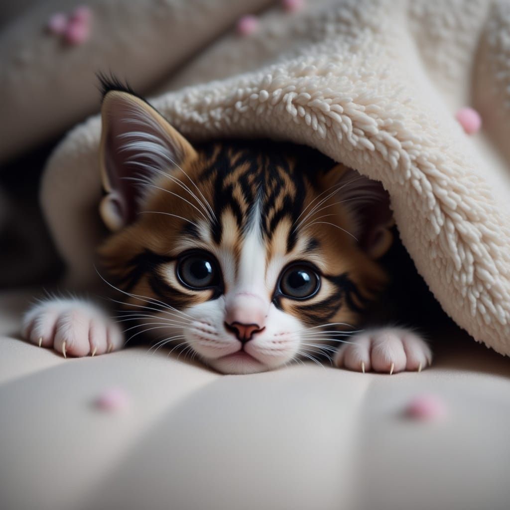 Kitty and its blankie