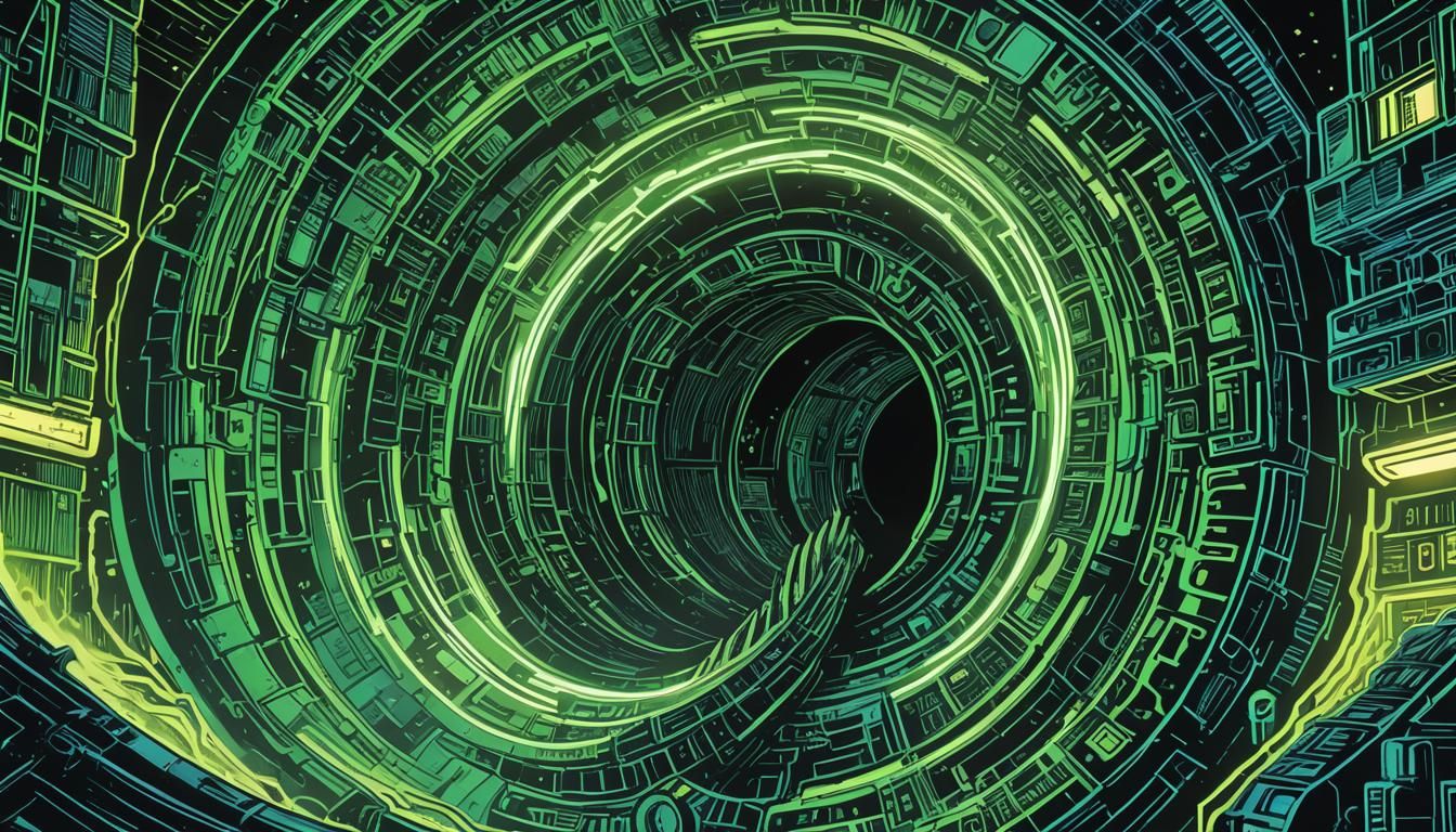 Cyberpunk Black Hole Comic Book Art